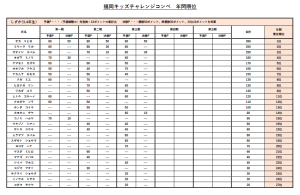 年間順位（しずか）