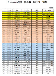 エントリーリスト