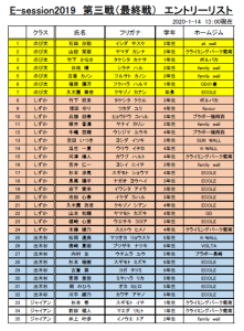 エントリーリスト